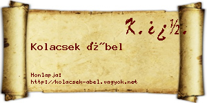 Kolacsek Ábel névjegykártya